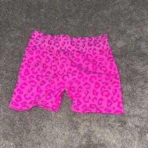 Pink Leopard Print Women's Shorts